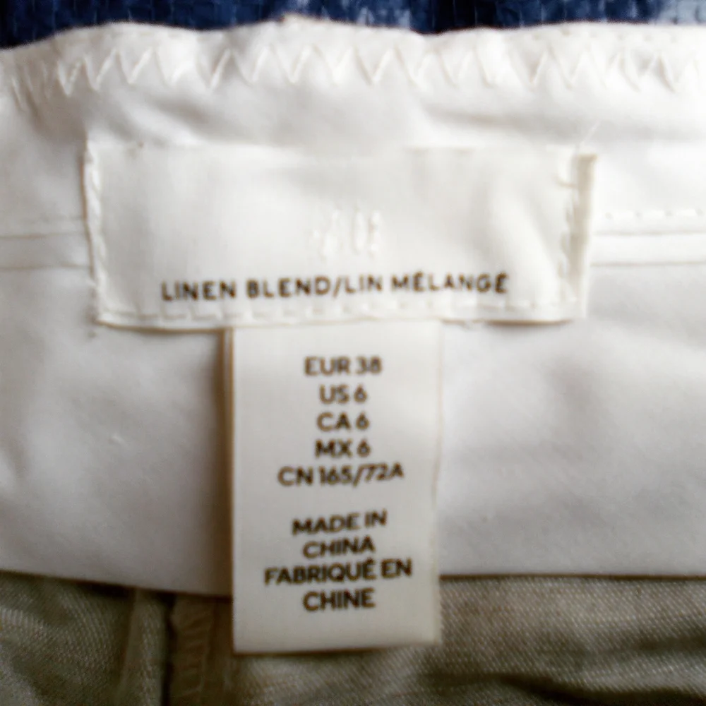 H&M Cream Linen Blend Pants